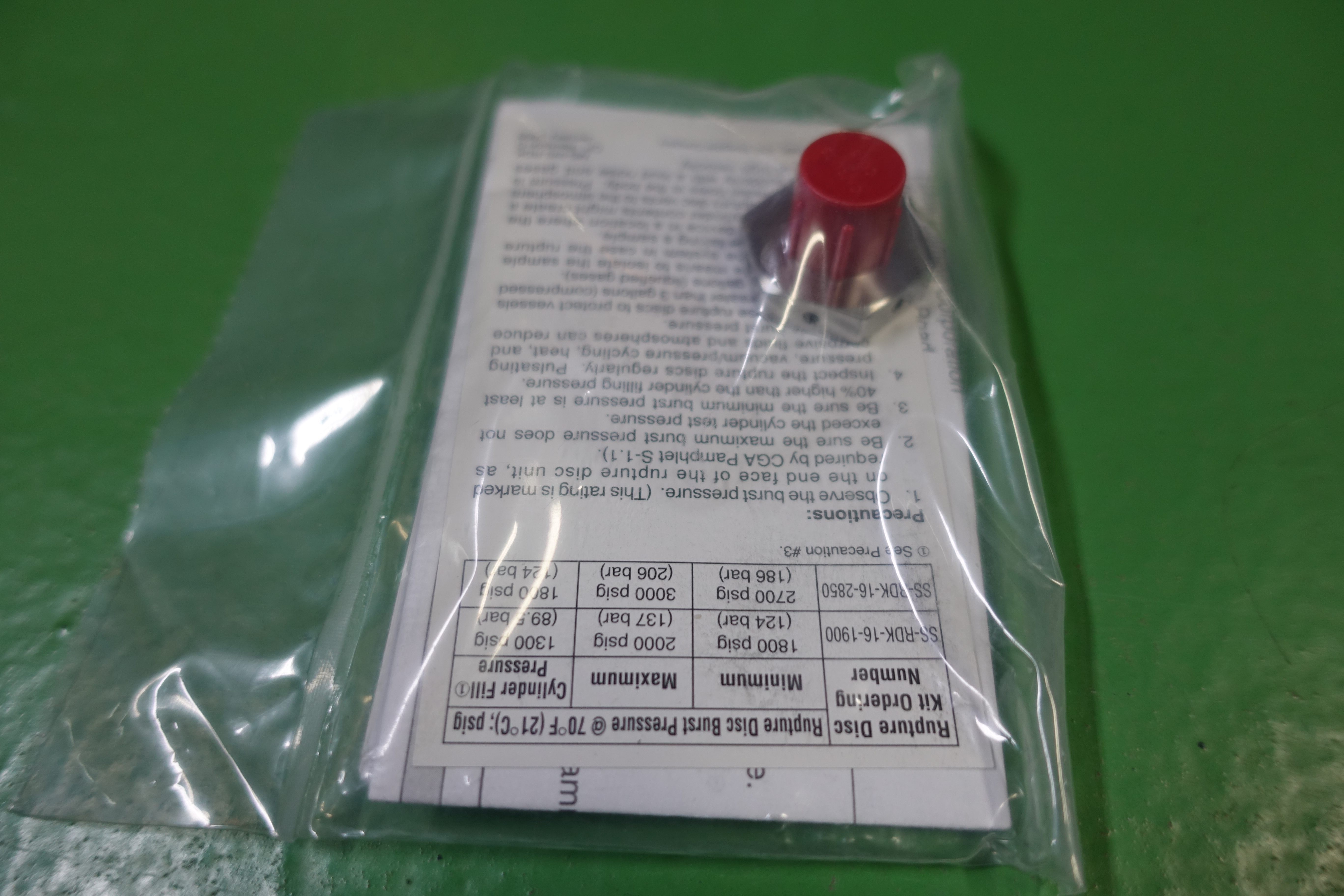 KIT,RUPTURE DISC,16D,SS-RDK-16-2850,SS thumbnail