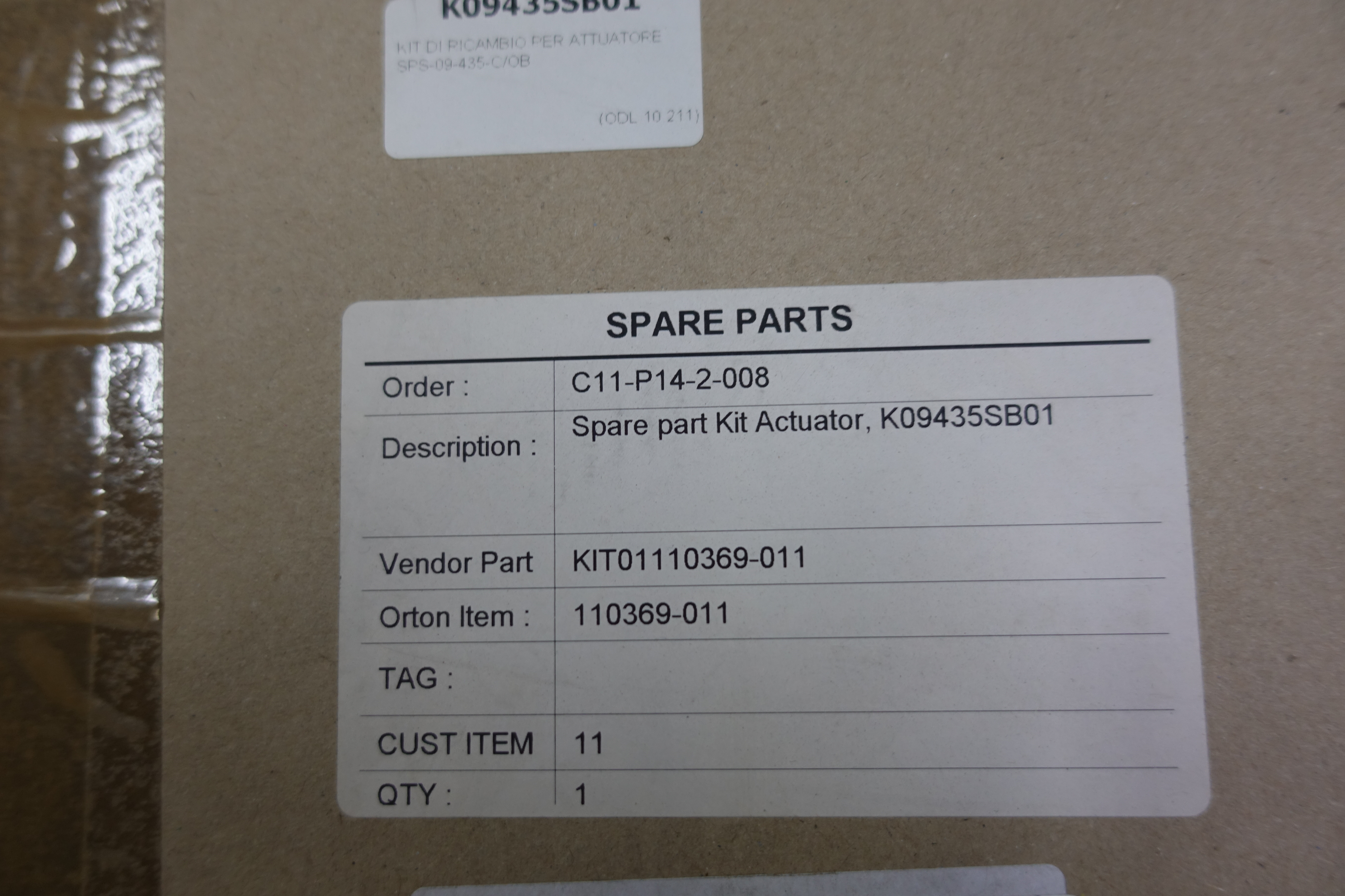 KIT,SPAREPART,K09435SB01 thumbnail