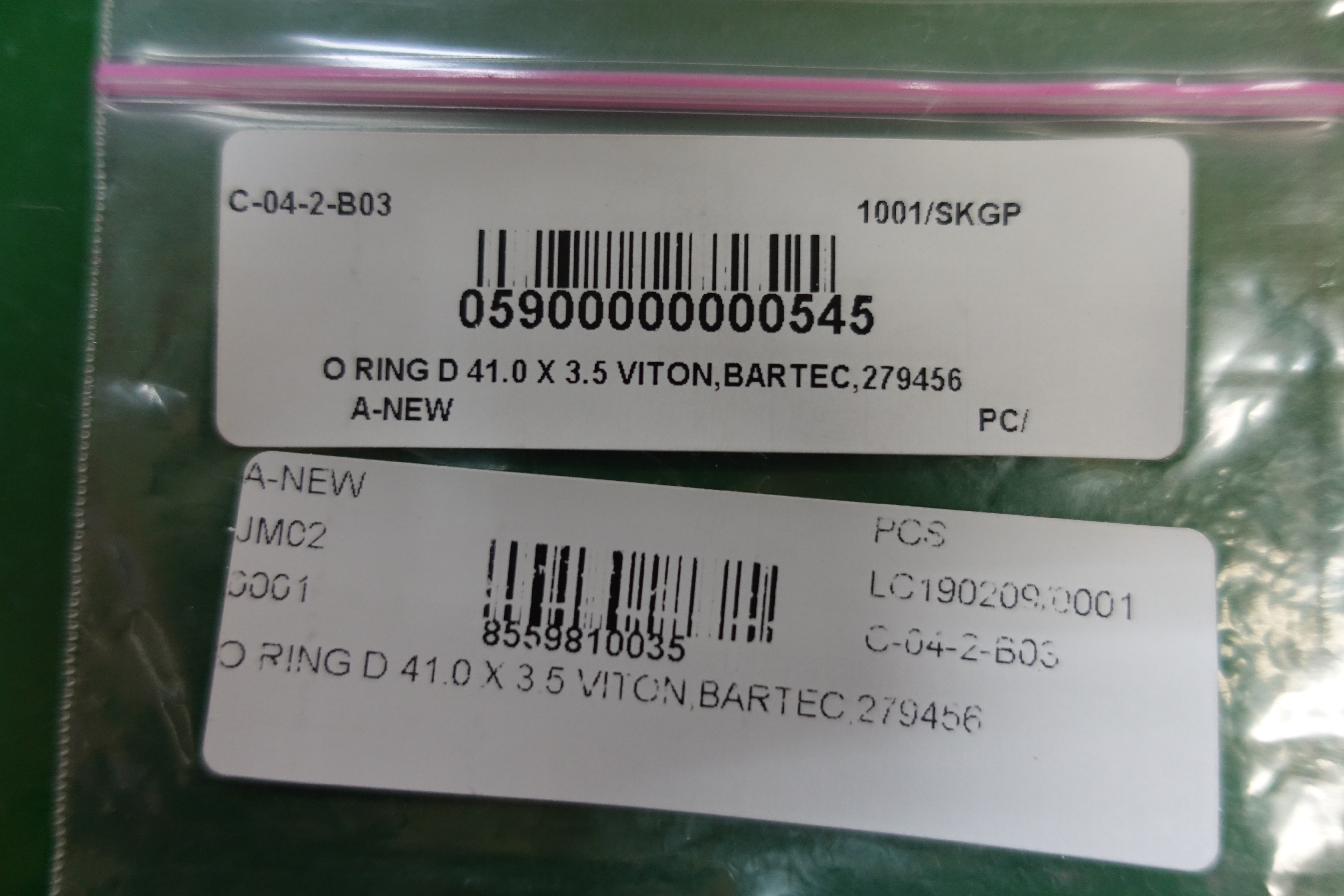 O RING D 41.0 X 3.5 VITON,BARTEC,279456 thumbnail