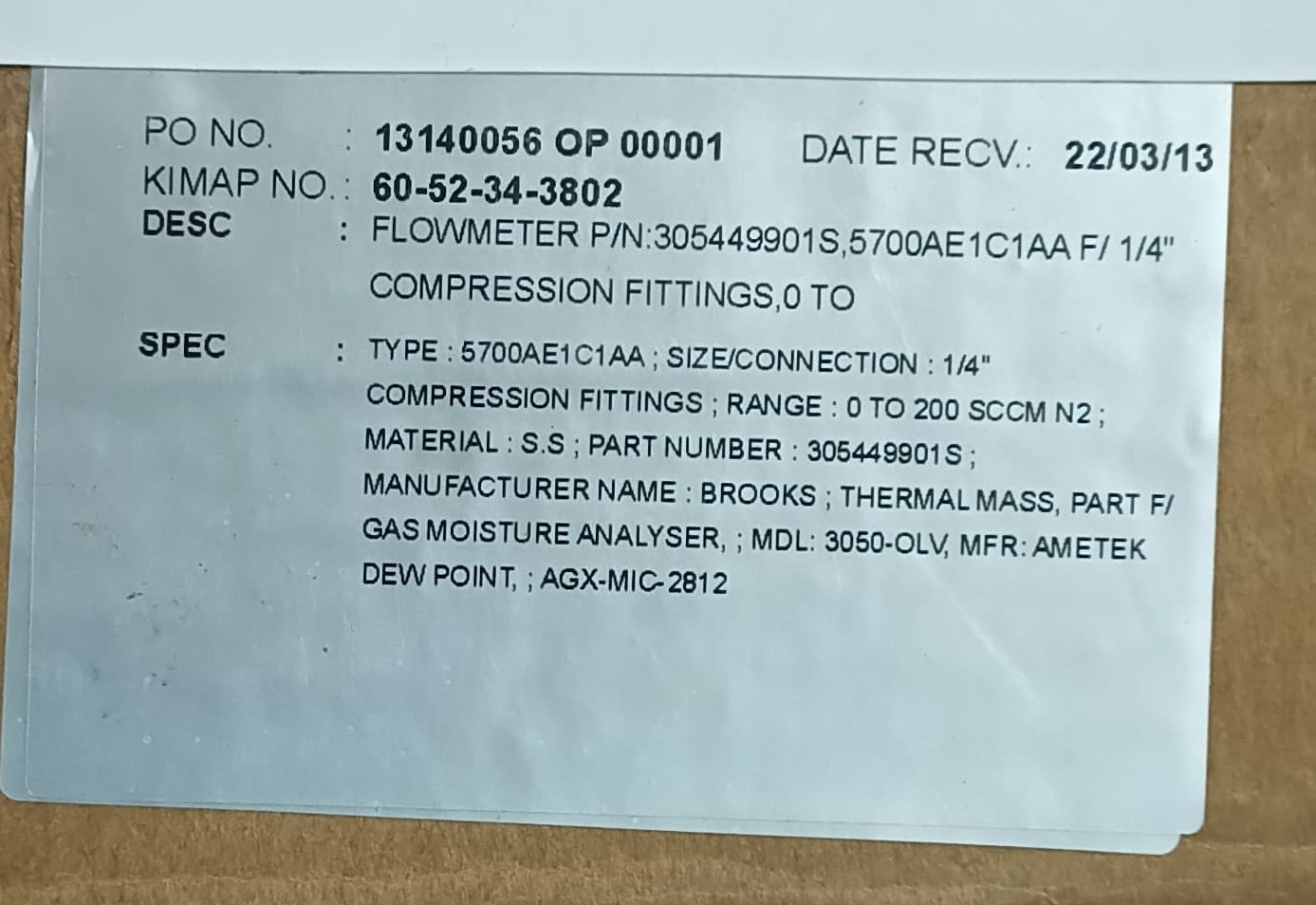 FLOWMETER,305449901S.A thumbnail