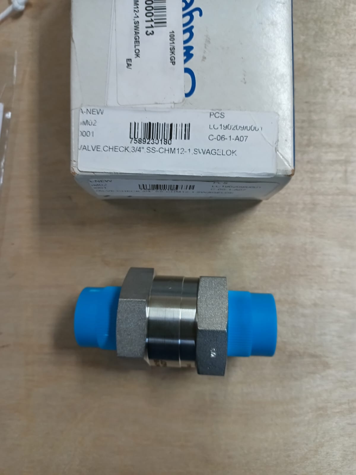 VALVES,CHECK,POPPET,SS-CHM12-1