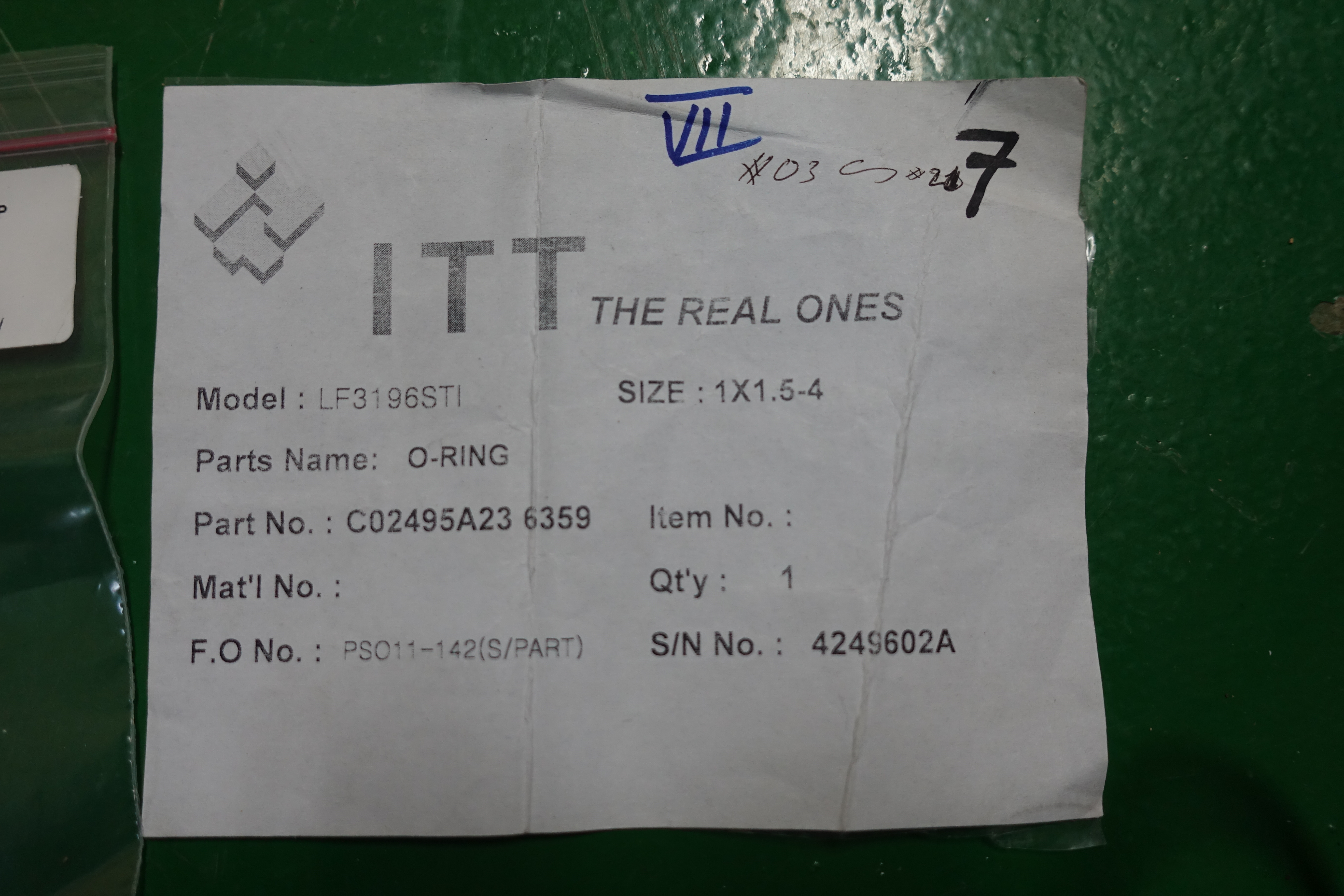 O-RING,IMPELLER,PN.C02495A236359 thumbnail